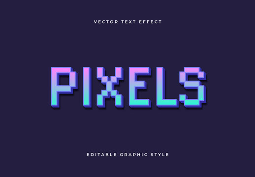 Pink Blue Pixelated Block Retro Gaming Text Effect