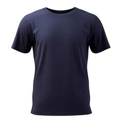 Plain black t-shirt mockup design. Front view, isolated on transparent background, generative AI