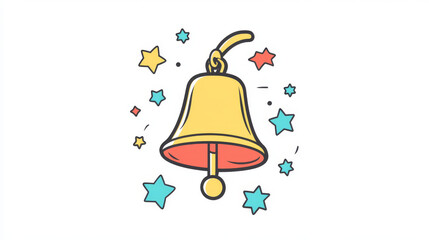 Abstract mash line and point Handbell on white background with an inscription. Starry sky or space, consisting of stars and the universe. Vector business illustration