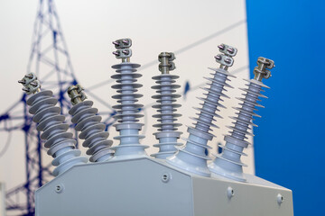 Core insulators made of porcelain. Insulating material. Electrical insulating ceramics