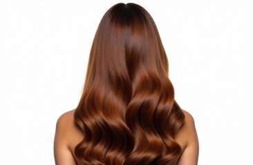 Woman's long straight chestnut hair