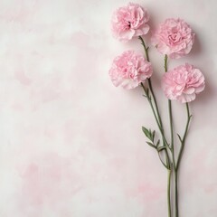 Valentine's Day background with pink carnations.