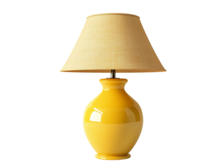 Bright yellow table lamp showcasing unique design, ideal for enhancing modern interiors with a stylish touch