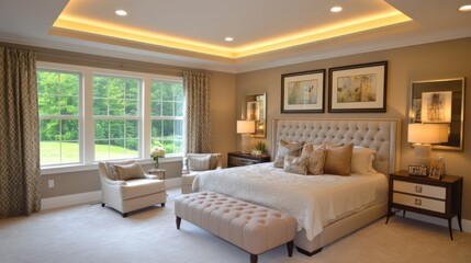 Obraz premium Cozy Bedroom with Soft Natural Lighting