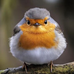 Fototapeta premium Cute bird Robin in nature