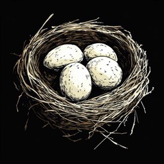 Obraz premium Cute egg in bird nest in Spring