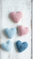 Valentine’s day knitted heart ornaments
