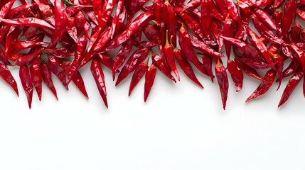 Dried Red Chili Peppers Isolated on White Background