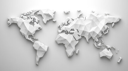 Abstract triangles world map space low poly. Grey wireframe polygonal globe. Vector illustration for you business or sport presentations EPS10. Connection structure