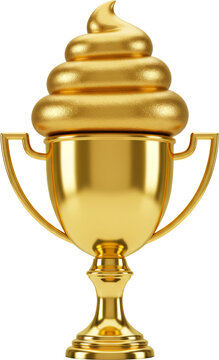 Poop Dookie Gold Trophy Winner Award Prize Keepsake Memento, Isolated Transparent PNG