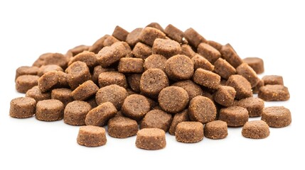 Makanan Anjing Kering Terisolasi di Latar Belakang Putih. Makanan Amerika