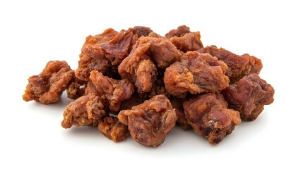 Fried and Crispy Chicken Gizzards on a White