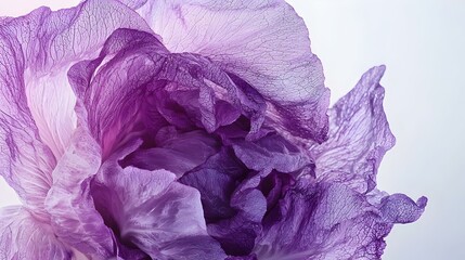 Bunga Iris Ungu Halus Terisolasi di Latar Belakang Putih