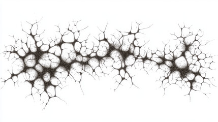 Fototapeta premium Neuron. Brain cell. Isolated black vector illustration in low-poly style on white background. The drawing consists of thin lines and dots. Polygonal image on topics of science or medicine. Low poly