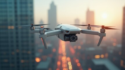 Drone Delivery Service in a Futuristic Cityscape