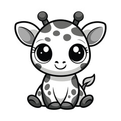 Jirafa Bebe Animada Stock Vectors Clipart and Illustrations, 