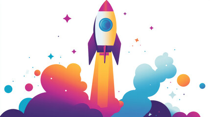 Fototapeta premium Business success strategy. Low poly wireframe spaceship launch. Digital shuttle launches up. Start-up concept. Polygonal technology blue vector illustration
