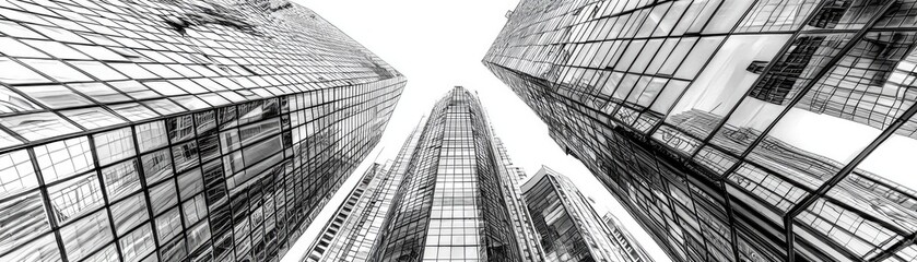 Fototapeta premium Modern Skyscrapers, Urban Architecture, Cityscape, Business