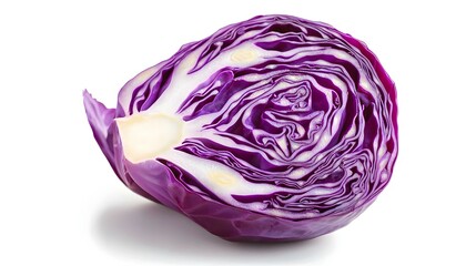 Obraz premium Half Red Cabbage Isolated on White Background