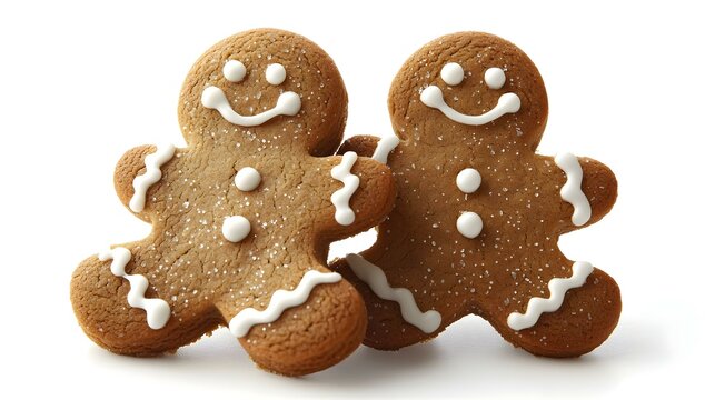 Kue Jahe Natal dengan Dekorasi isolated on white background. American food