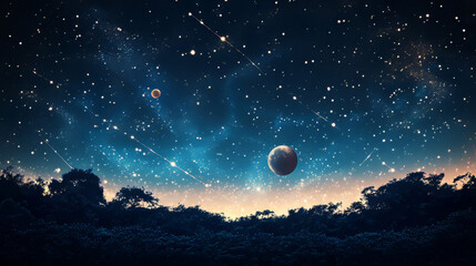 Abstract image of a Chain links low poly in the form of a starry sky or space, consisting of points, lines, and shapes in the form of planets, stars and the universe. Vector wireframe concept.