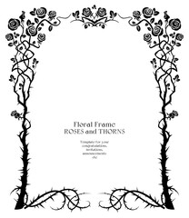 Frame of flowers rose