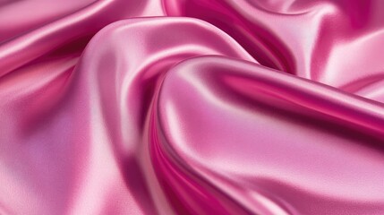 Obraz premium A luxurious satin fabric elegantly draped, showcasing smooth texture and vibrant reflective sheen.
