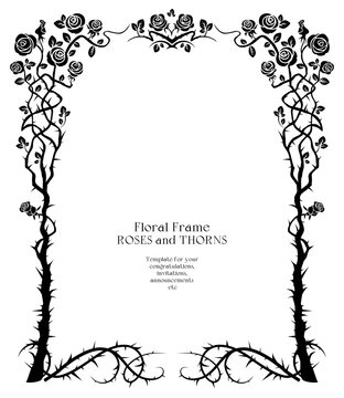 Frame of flowers rose