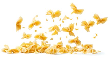 Farfalle pasta isolated on white background