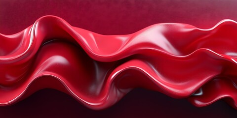 Fototapeta premium Red fabric waves, abstract background