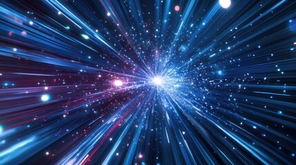 Hyperspace Tunnel: A Journey Through Light and Stardust