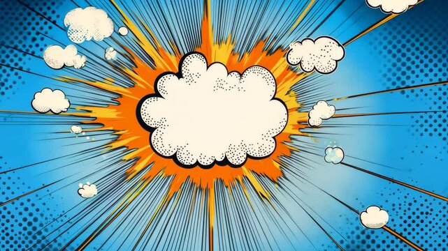 cloud message bubble pop art cartoon design illustration ai generated video concept