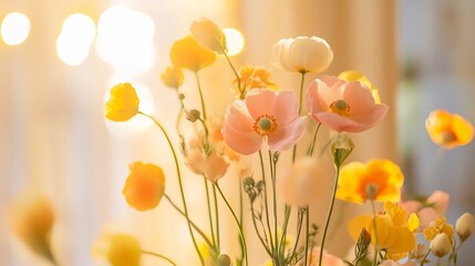Artistic composition showcasing a Mothers Day flower arrangement with vibrant blooms and soft lighting that evoke emotion and elegance