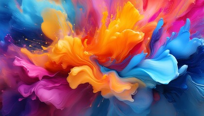energetic abstract background with bold and soft splashes of multicolored paint blending together to form a unique and eye catching hd wallpaper design