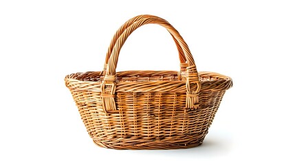 Wicker basket isolated on white background