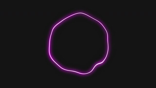 glowing neon pink circle shape on black background, technology and sci fi background, loading screen or ai agent screen. backdrop for abstract motion graphics