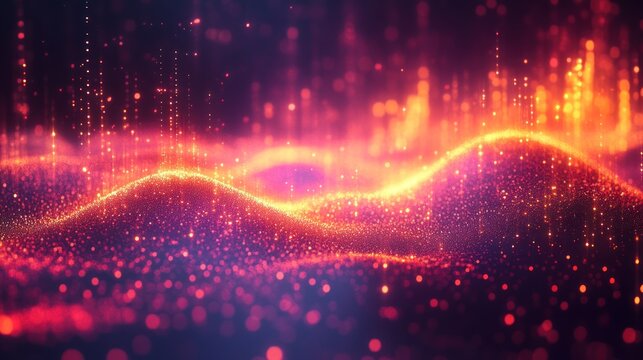 Data-driven scatter plot with dynamic depth effect, neon and matte contrast