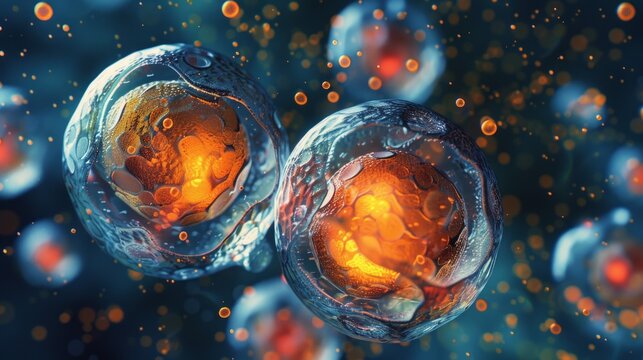 euglenoids undergoing the process of binary fission where a single cell divides into two identical daughter cells