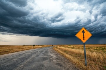 Emergency Shelter Sign for Severe Weather with Clear Label for Tornado Safety and Nature Protection