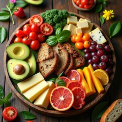 vibrant diverse food arrangements showcasing array textures from colorful dishes ingredients, appetizer, bite, blend, brunch, creativity, cuisine, culinary