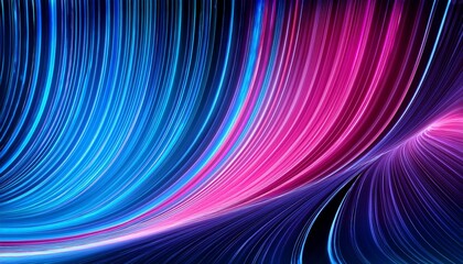 Fototapeta premium abstract blue pink neon lines background