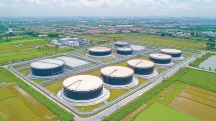 High-pressure gas storage facility containing volatile industrial chemicals.