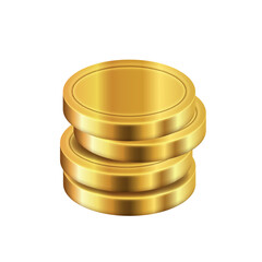 Stack of gold coins. Vector 3D illustration isolated on white background.