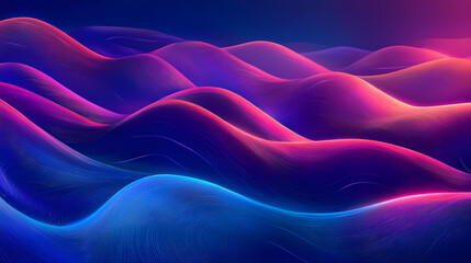 Obraz premium Luminous gradient landscape featuring bright curves and flowing patterns. Sapphire Beam. Illustration