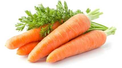 Fresh Organic Carrots Isolated on White Background