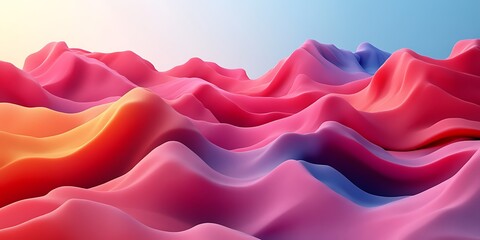Obraz premium Abstract colorful hills, soft light, dreamy landscape
