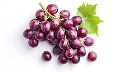 Fototapeta premium Red Grapes Isolated on White Background