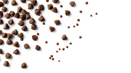 Obraz premium Chocolate Chips Isolated on White Background