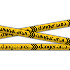 Vector Warning Tapes Set. Yellow and Black Danger Caution Sign. Striped Transition Abstract Strict Barrier. Diagonal Striped Lines. Danger in Construction or on the Road.