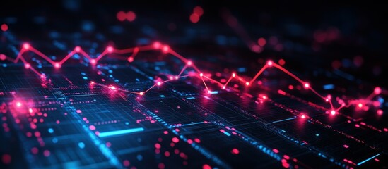 Obraz premium Abstract Futuristic Data Network: Digital Trends Visualization